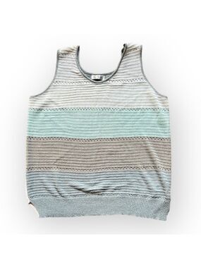 Gyk Blue Color Block Knit Sleeveless Top Size M/L